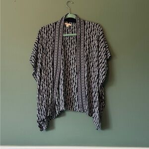 LOFT Navy and Cream Paisley Kimono